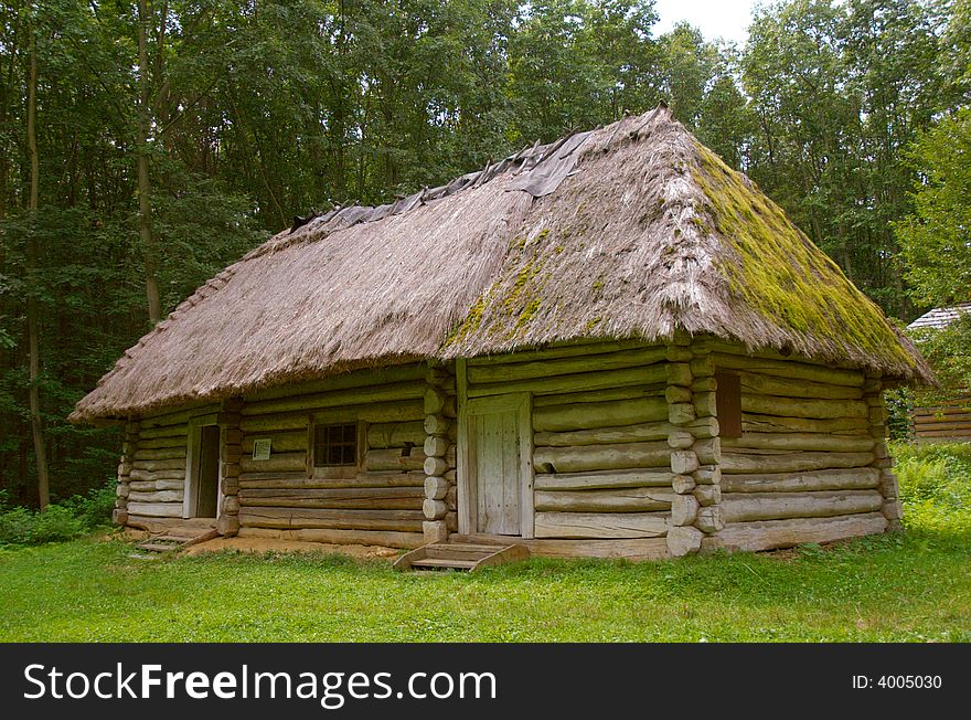 Old traditional wood house Ukraine