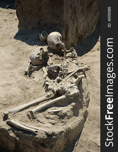 Ancient grave of early iron age. Ancient grave of early iron age