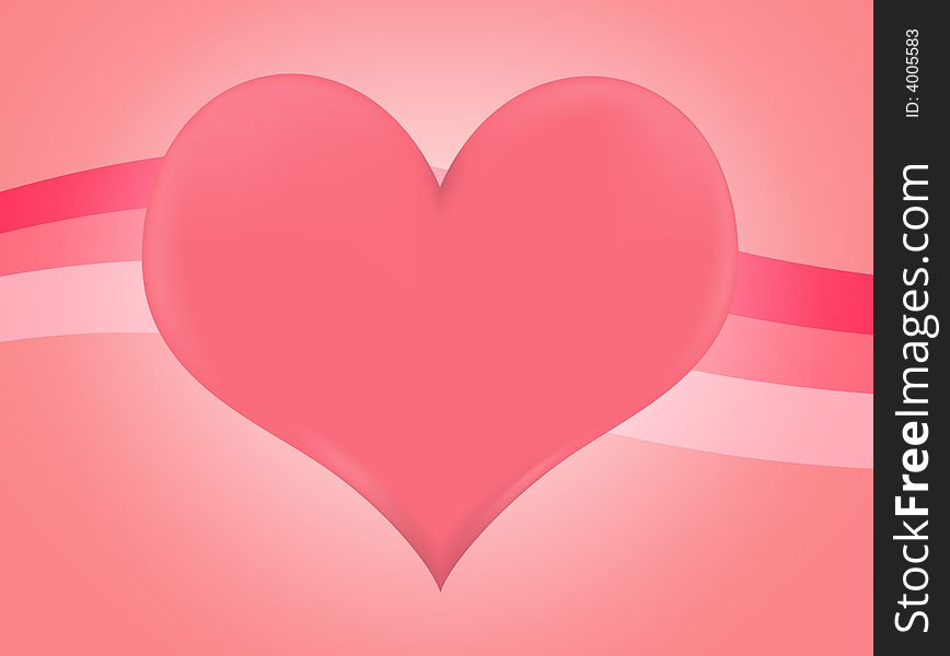 Graphic illustration of large pink highlighted heart against a striped background. Graphic illustration of large pink highlighted heart against a striped background.