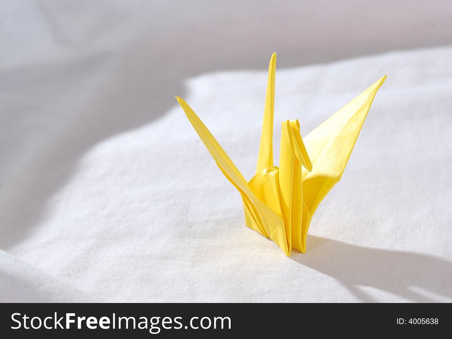 Yellow bird made of paper. Yellow bird made of paper