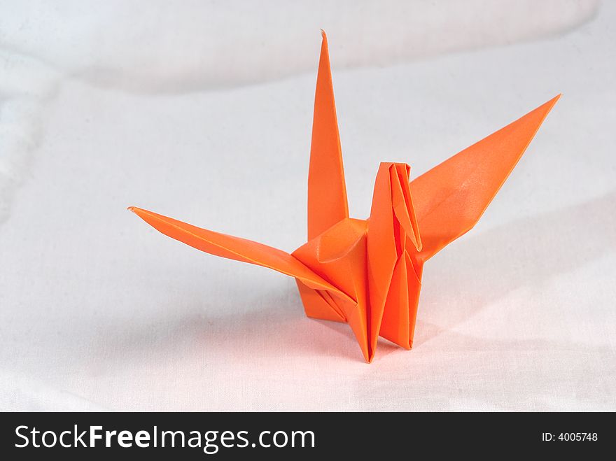 Orange bird made of paper. Orange bird made of paper