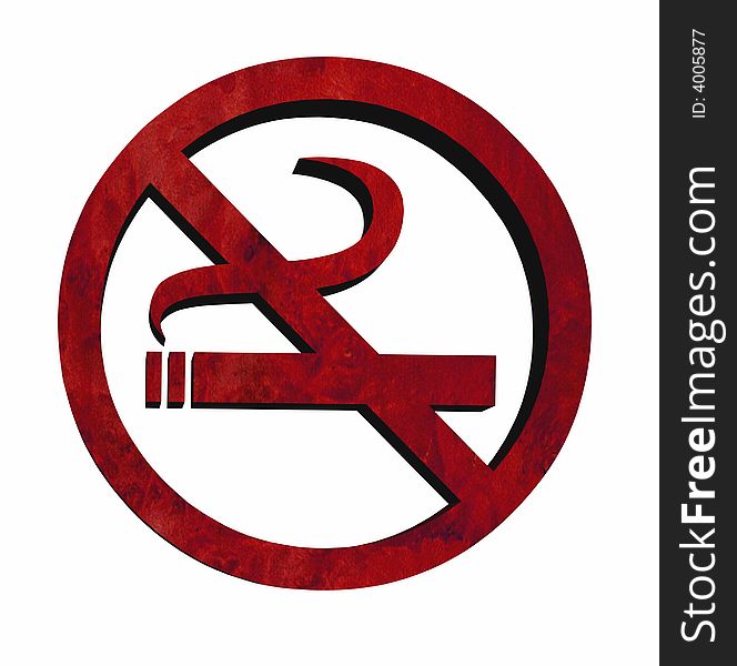 3D No smoking sign in grunge colours