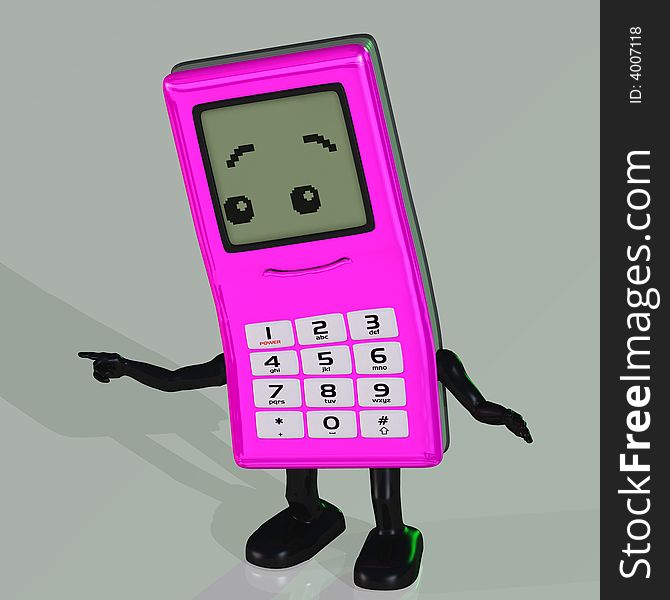 A toon cell phone with arms and legs
with Clipping Path. A toon cell phone with arms and legs
with Clipping Path