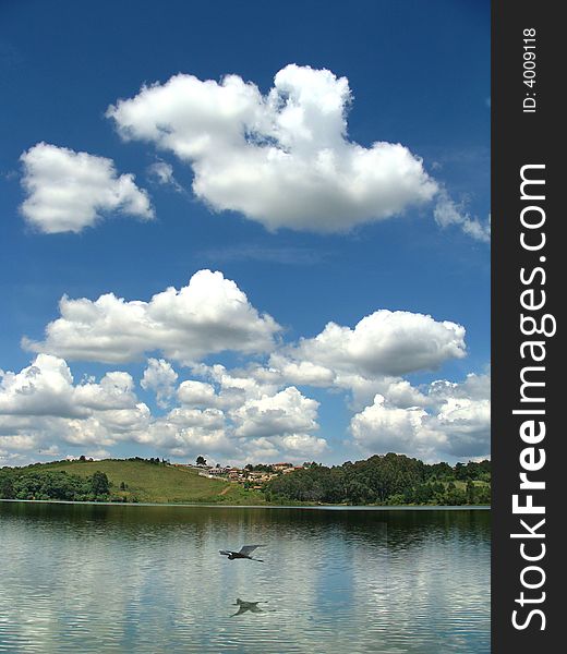 A colorful landscape with beautiful sky