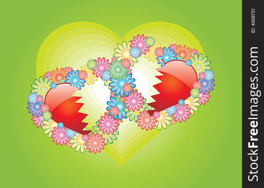 Vector background with two half of heart. Vector background with two half of heart