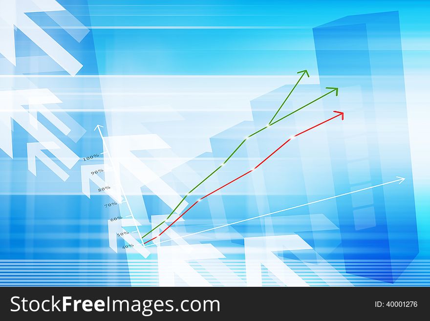 Abstract Financial Concept Background With Chart,Graph,And Arrows