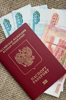 Russian Passport With Money Stock Image Russian Passport With Money Stock Image