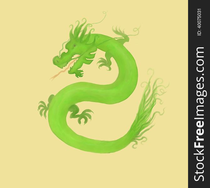 Illustration of chinese fantasy dragon. Illustration of chinese fantasy dragon