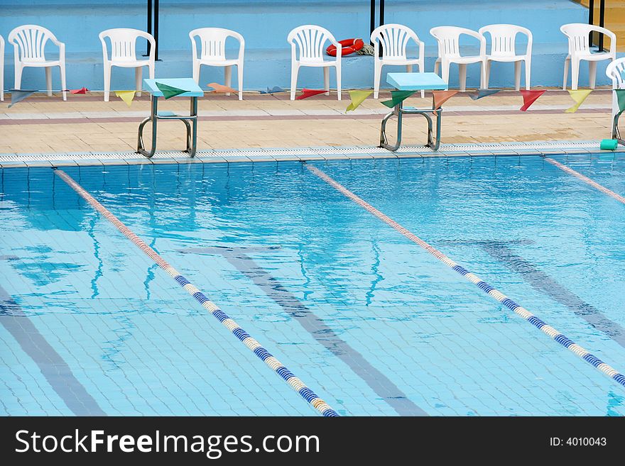 A small part of a swimming pool. A small part of a swimming pool