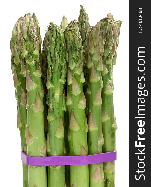 Fresh Organic Asparagus Isolated on a White Background.