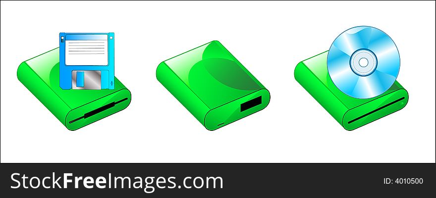 Image of set green drive icons