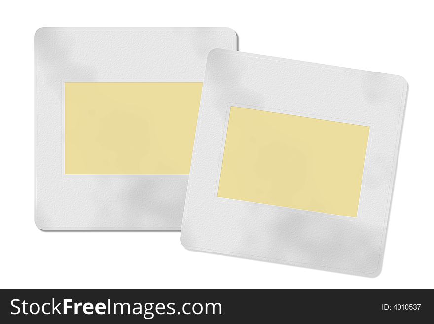 Two white 35mm frames on white background