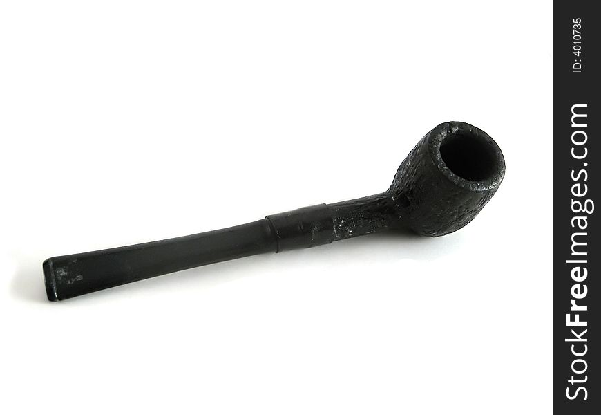 Black pipe isolated on the white background