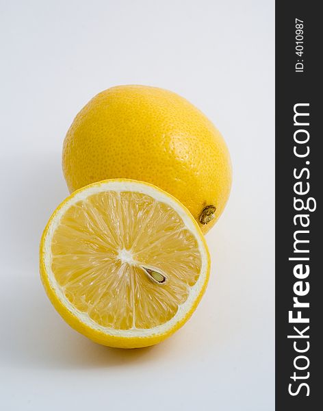 Fresh yellow lemons, isolated, white background. Fresh yellow lemons, isolated, white background