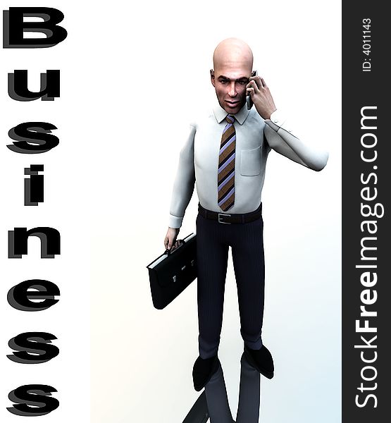 An conceptual image of a business man posing next to a word. An conceptual image of a business man posing next to a word.