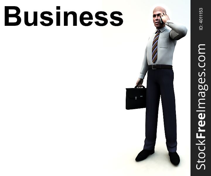 An conceptual image of a business man posing next to a word. An conceptual image of a business man posing next to a word.