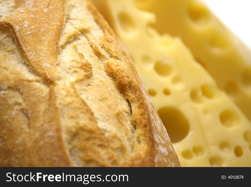 Baguette And Cheese Background