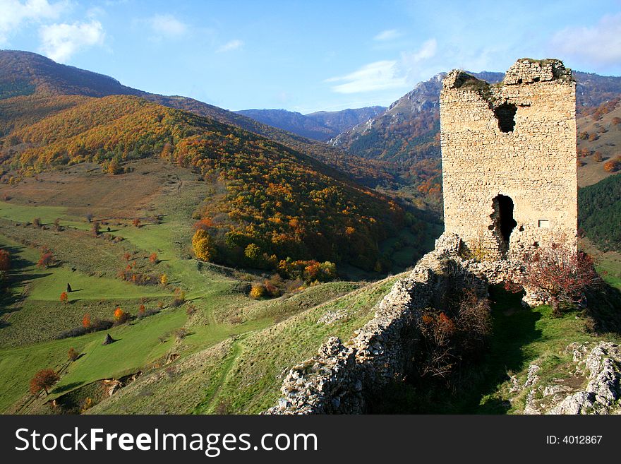 The ruins of an old castle in romania. The ruins of an old castle in romania