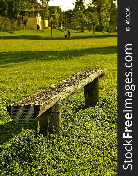 A free bench in a park