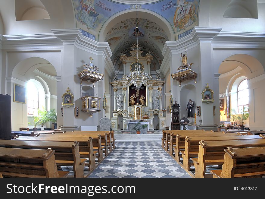 Interior of a catholic church