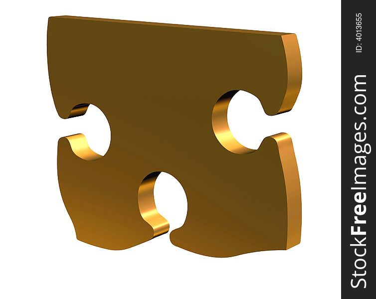 3D puzzle in gold with room for text