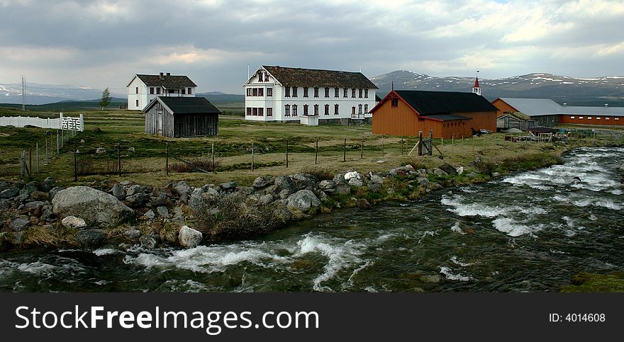 Mountain Village In Norway