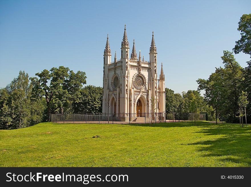 Gothic chapel in Peterhoff, Russia