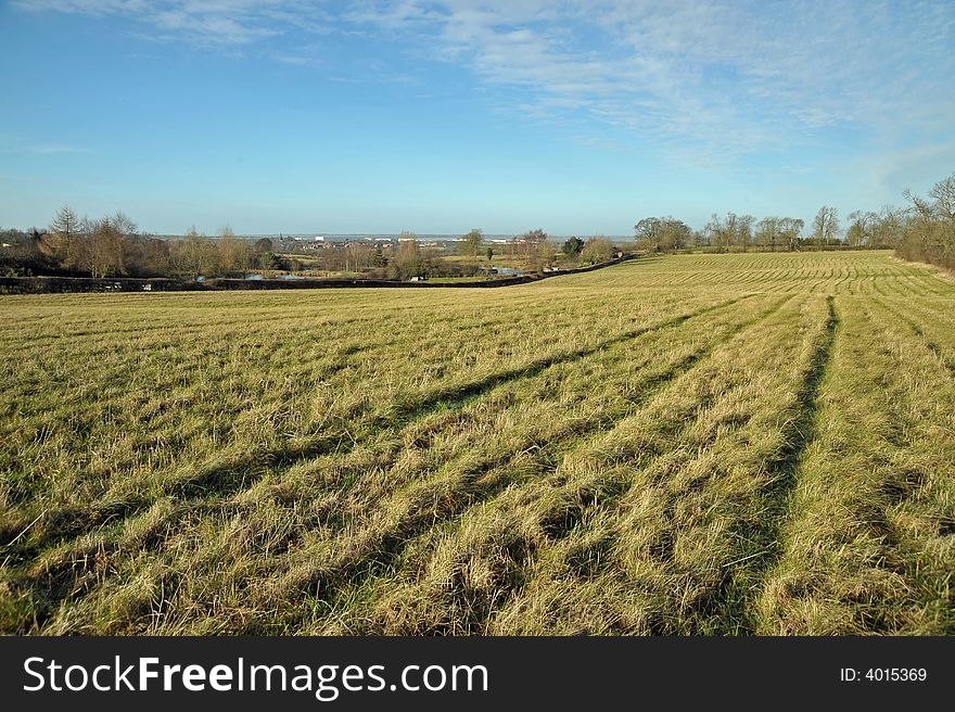 Ridge and furrow field in sunshine. Ridge and furrow field in sunshine