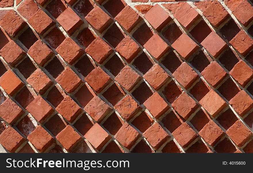 Red brick wall, regular strucure
