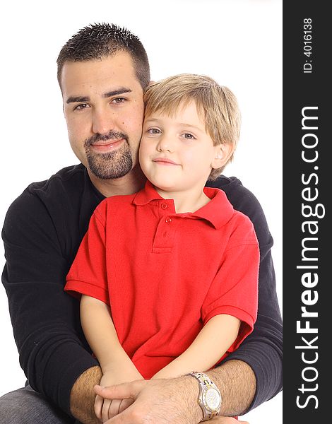 Shot of a father and son isolated on white