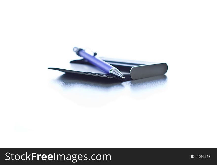 Pen Laying On A Case For Cards