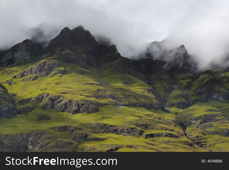 Landscape in the French Alps with rain clouds. Landscape in the French Alps with rain clouds