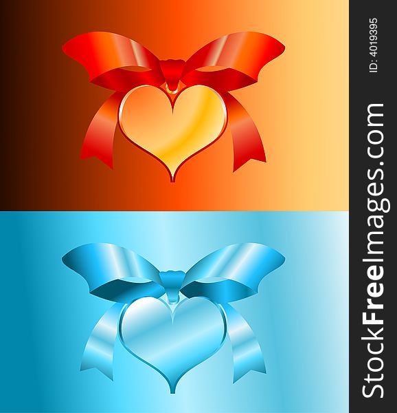 Hearts On Colored Background For Valentine Day