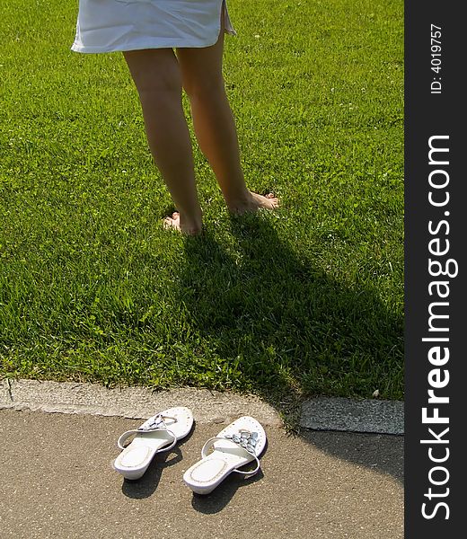 Girl on a grass