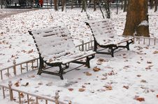Park Bench In Snow Royalty Free Stock Images Park Bench In Snow Royalty Free Stock Images