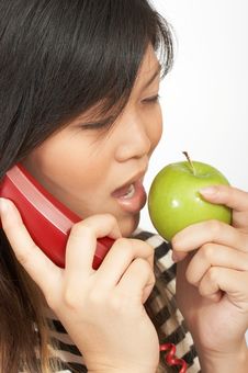 Eating While Talking Royalty Free Stock Photo Eating While Talking Royalty Free Stock Photo