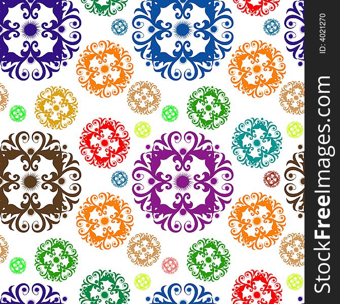 Vivid, colorful, repeating floral background. Vivid, colorful, repeating floral background