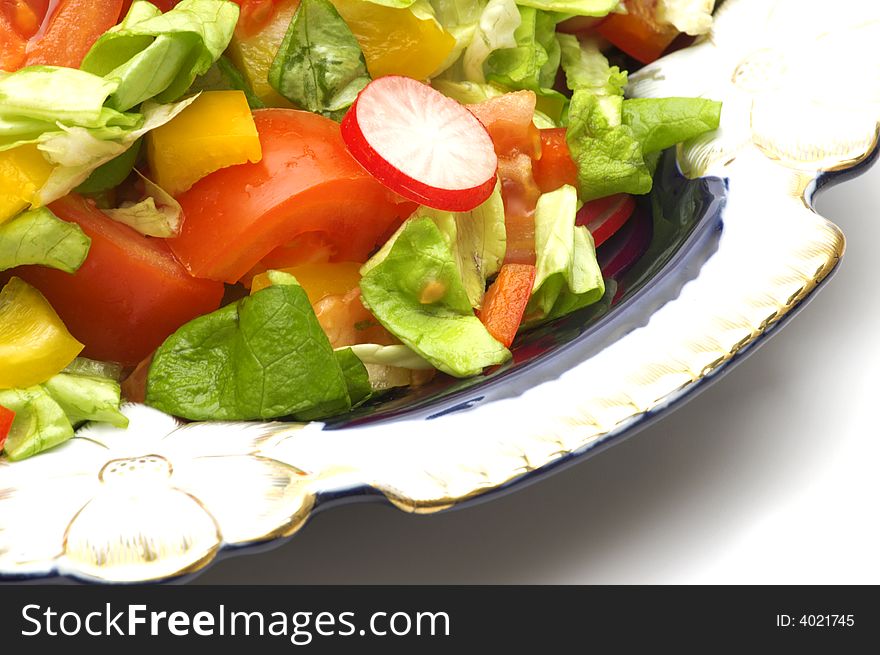 Fresh salad on white background