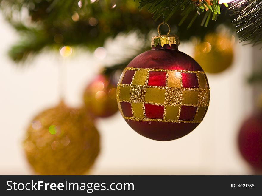 Close up of christmas tree with balls. Close up of christmas tree with balls