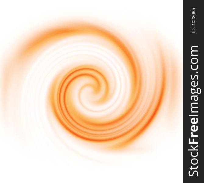 Orange spinning computer generated vortex for an abstract background