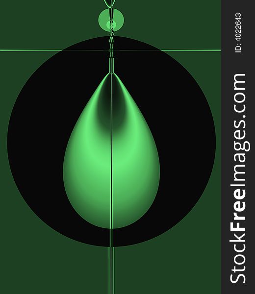 This abstract has a bright green 3d drop in a black circle. The drop is very eyecatching and contrasting with the background. This abstract has a bright green 3d drop in a black circle. The drop is very eyecatching and contrasting with the background.