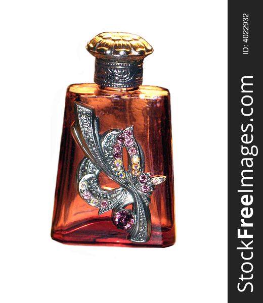 Decorative glass flacon retro-styled bottle of scent