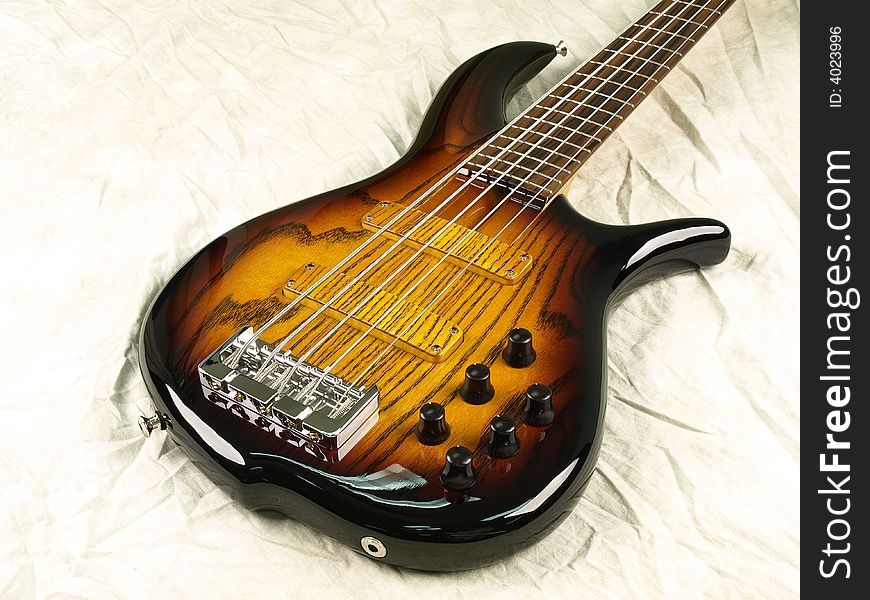 Bass Guitar body with glowing wood grain. Bass Guitar body with glowing wood grain