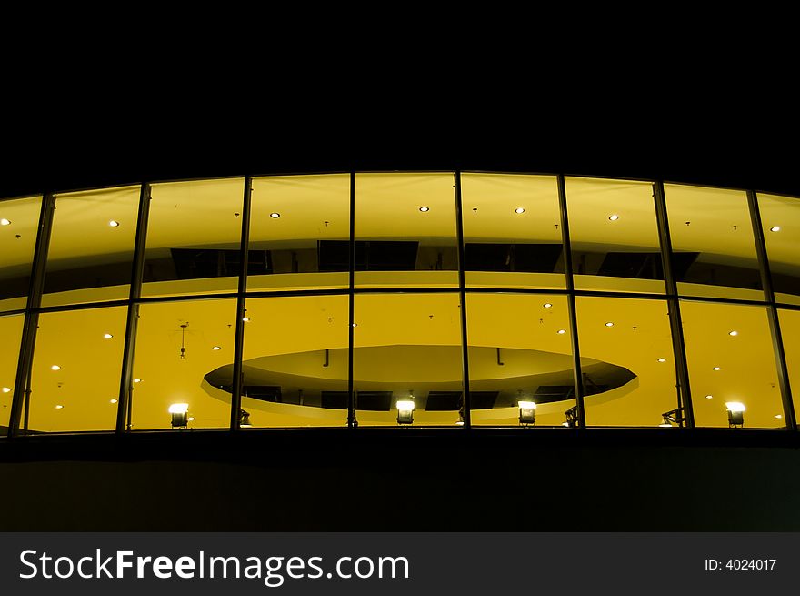 Shopping mall - lighten ceiling - view from the outside. Shopping mall - lighten ceiling - view from the outside