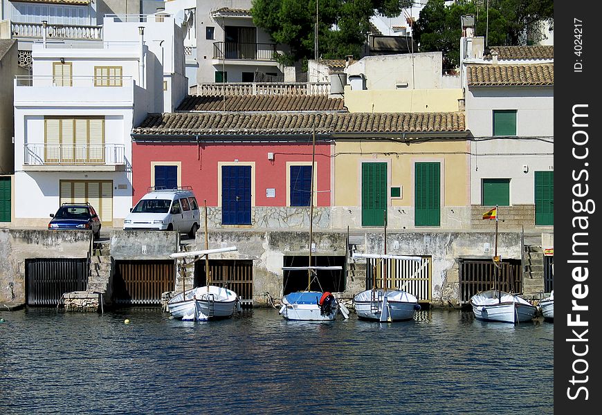 Car and yacht parking at the embankment