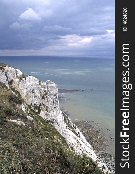 Panorama on white cliffs of Dover, vieuw on sea. Panorama on white cliffs of Dover, vieuw on sea