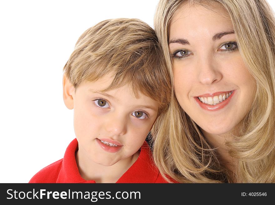 Shot of an attractive woman and child headshot with copyspace