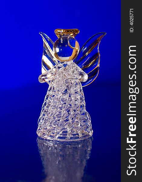 Glass angel with gold halo