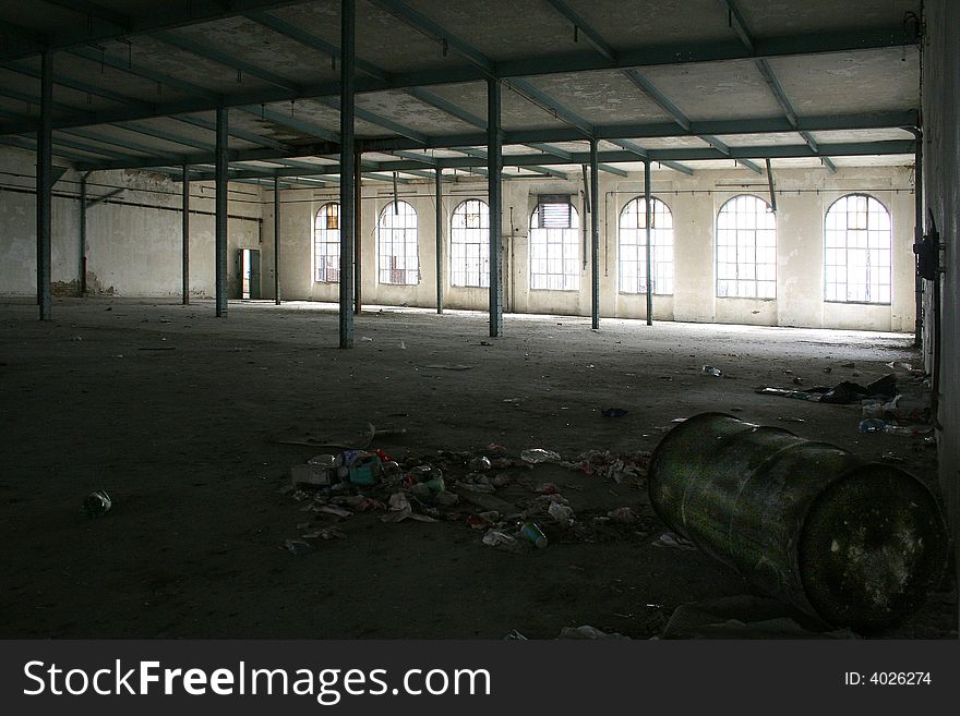 Indoor shot of an old factory. Indoor shot of an old factory