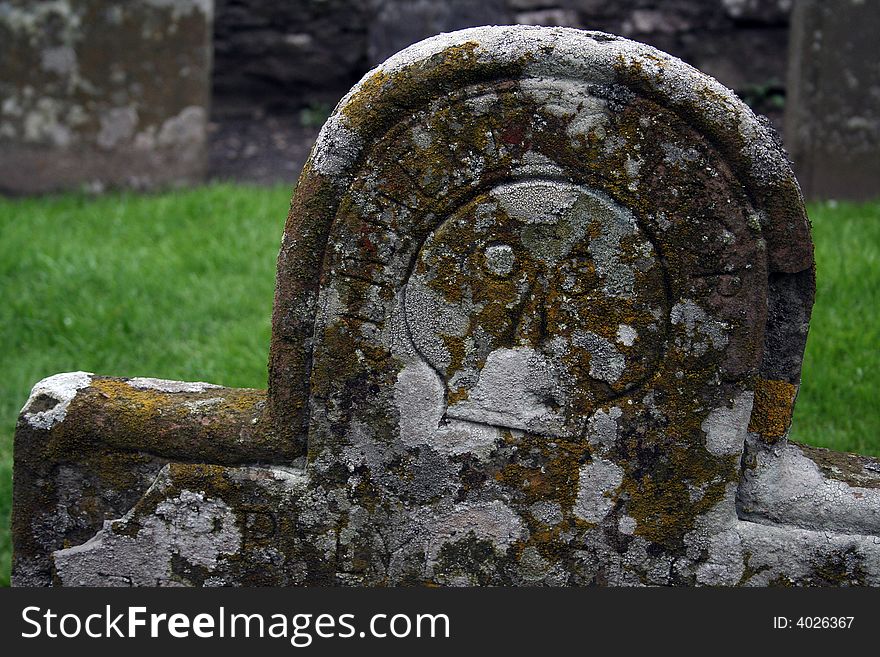 Detail of a tombstone in Scotland. Detail of a tombstone in Scotland